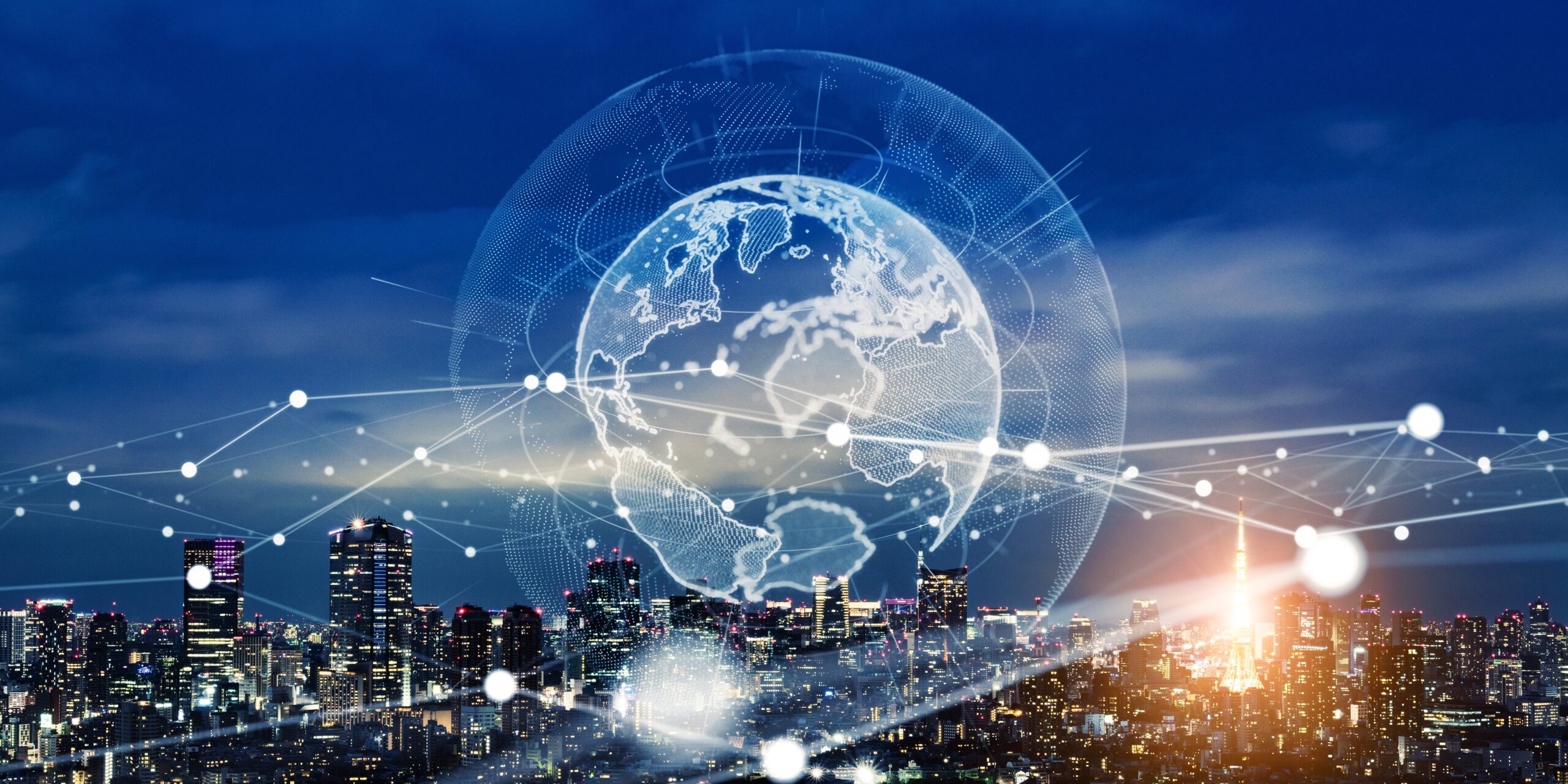 Smart,City,And,Global,Communication,Network,Concept.,5g.,Lpwa,(low